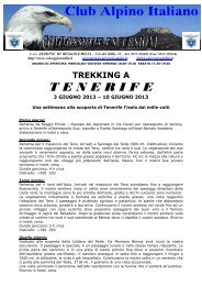 TREK TENERIFE - CAI Sezione di Reggio Emilia