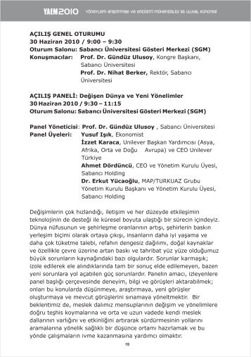 Ayrıntılı Bilimsel Program ve Bildiri Özetleri - YAEM2010