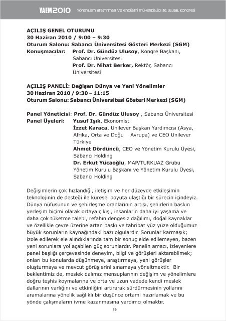 Ayrıntılı Bilimsel Program ve Bildiri Özetleri - YAEM2010