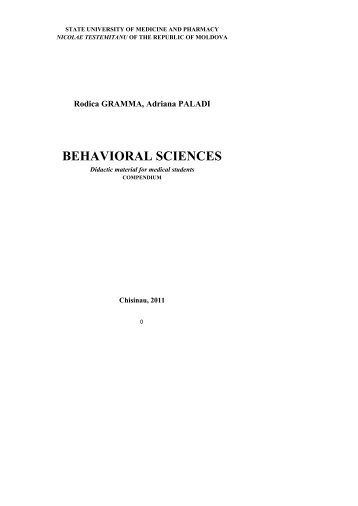 BEHAVIORAL SCIENCES - Universitatea de Medicină şi Farmacie
