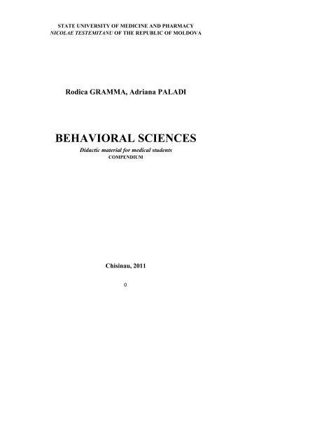 BEHAVIORAL SCIENCES - Universitatea de Medicină şi Farmacie