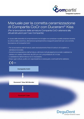 Manuale per la corretta ceramizzazione di Compartis ... - DeguDent