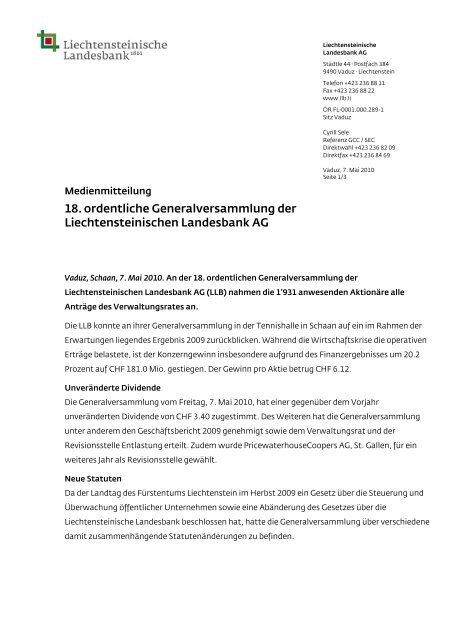 Pdf 91 9 Kb Liechtensteinische Landesbank