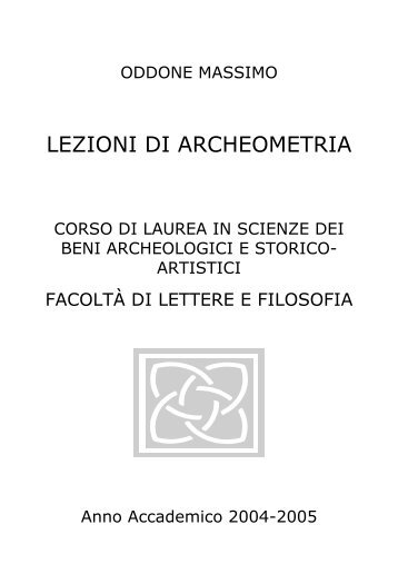 archeometria 2005.pdf - Università degli Studi di Pavia