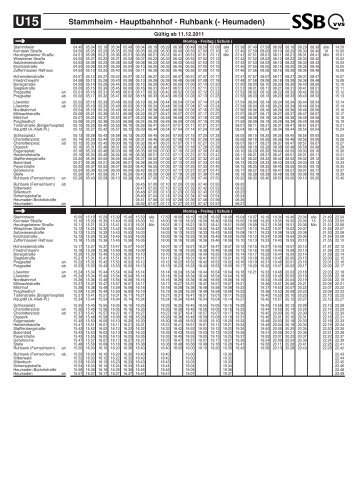 Fahrplan U15