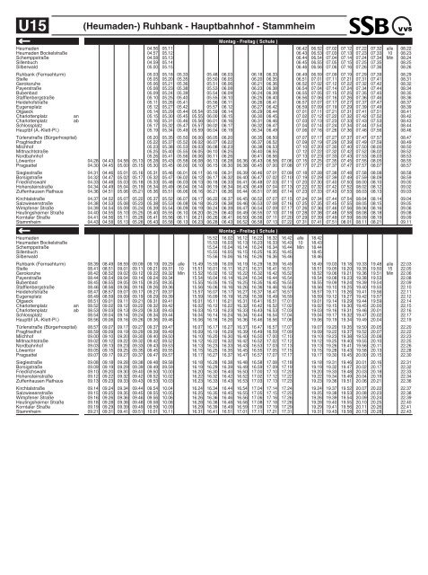 Fahrplan U15