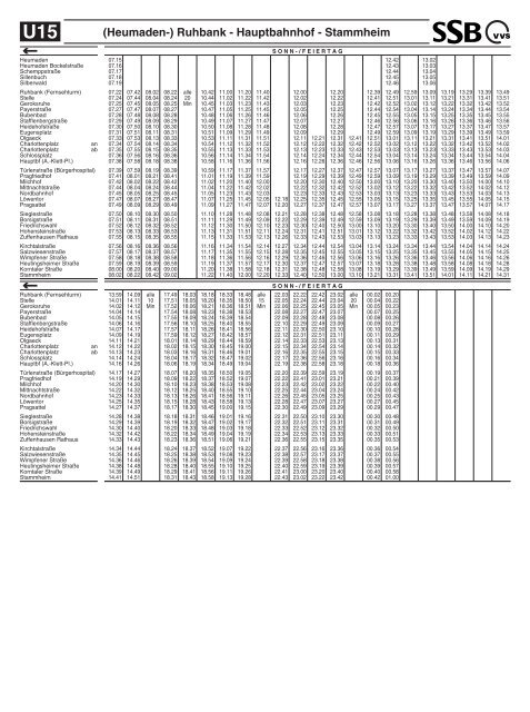 Fahrplan U15