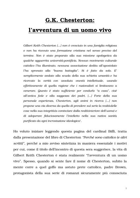 G.K. Chesterton: l'avventura di un uomo vivo - Parrocchia San ...