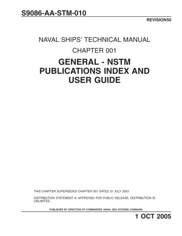 CHAPTER 001 GENERAL - NSTM PUBLICATIONS INDEX AND ...
