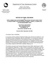 USS POSCO - Notice of Final Decision for Soils Remedy and Post ...