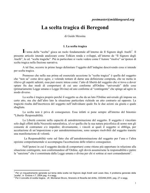 La scelta tragica di Beregond