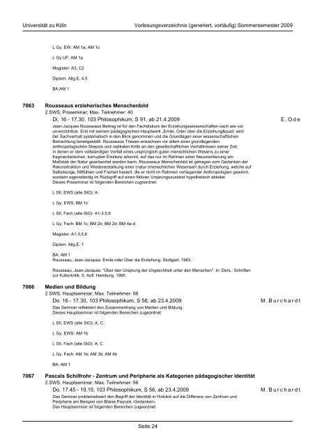 ba erziehungswissenschaft - Humanwissenschaftliche Fakultät ...