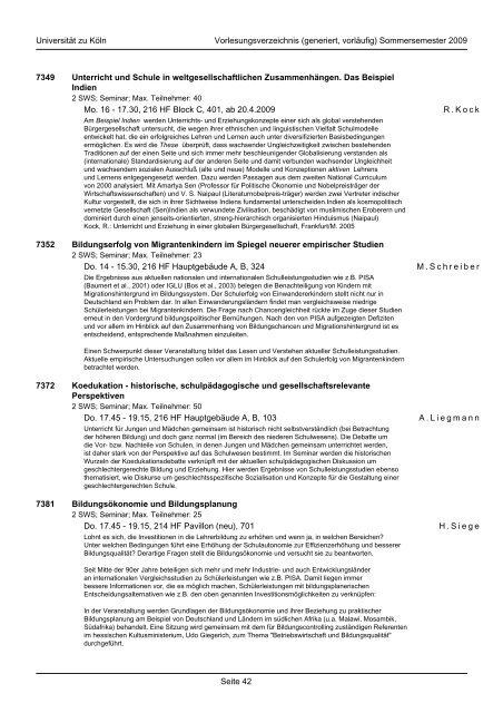 ba erziehungswissenschaft - Humanwissenschaftliche Fakultät ...