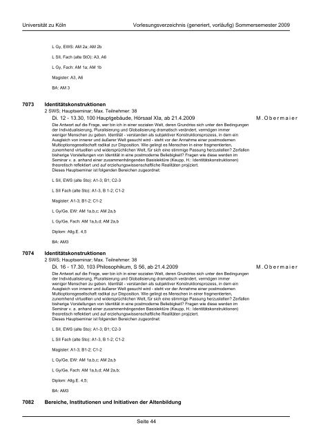 ba erziehungswissenschaft - Humanwissenschaftliche Fakultät ...