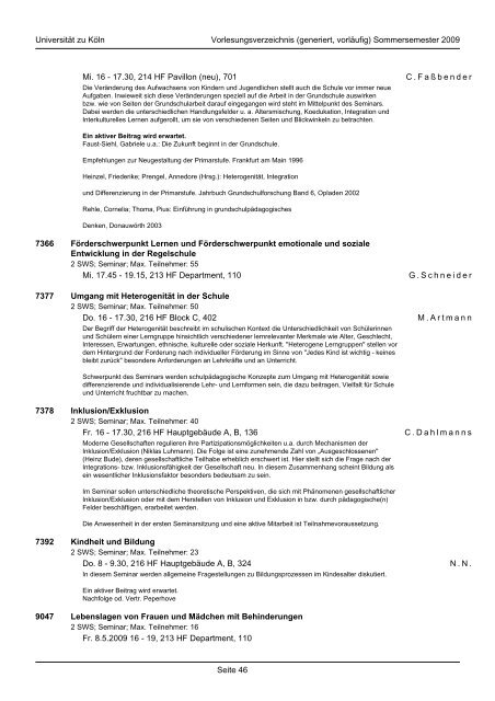 ba erziehungswissenschaft - Humanwissenschaftliche Fakultät ...