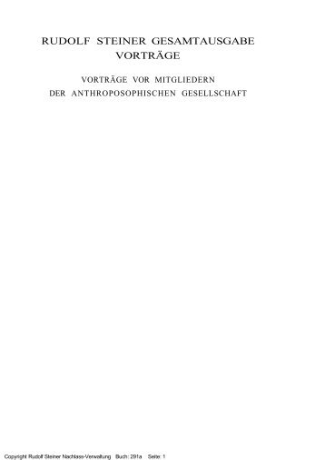 Freie Verwaltung des Nachlasses von Rudolf Steiner