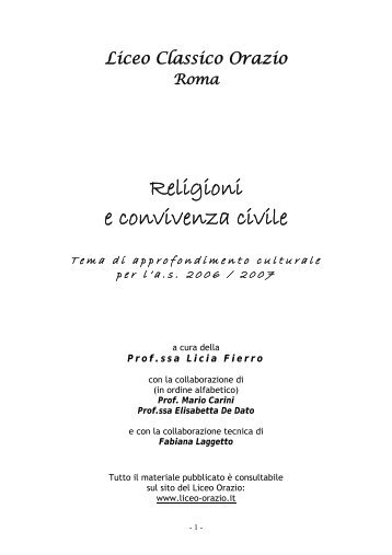 Relazione ReligioniEconvivenzaCivile.pdf - Liceo Ginnasio Statale ...