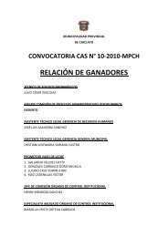 RELACIÓN DE GANADORES - Municipalidad Provincial de Chiclayo