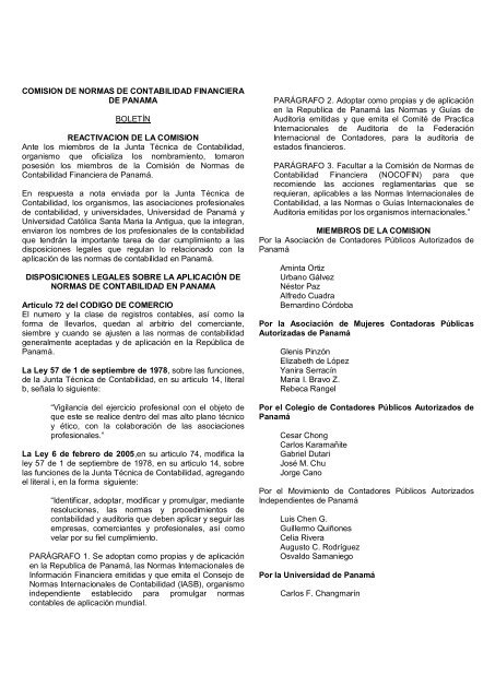 Comisión de Normas de Contabilidad Financiera de Panamá