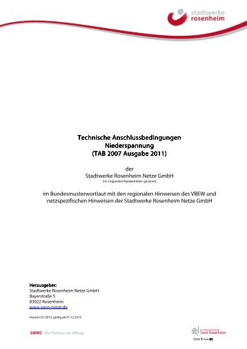 Technische Anschlussbedingungen Niederspannung ... - Netze GmbH