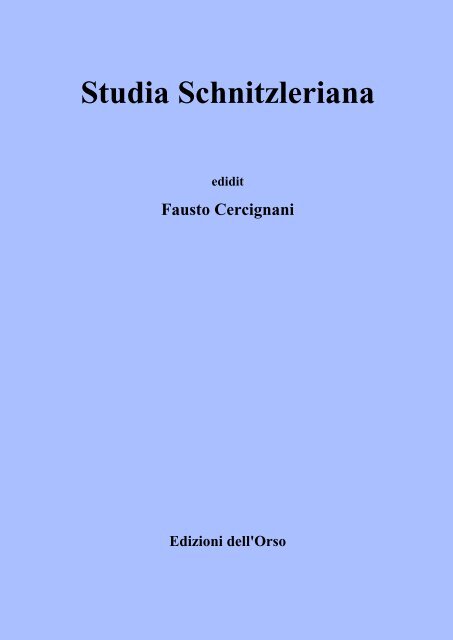 Studia Schnitzleriana - Università degli Studi di Milano