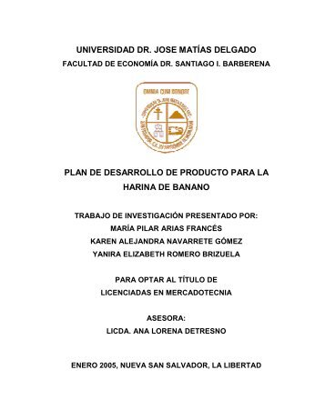 universidad dr. jose matías delgado plan de desarrollo de producto ...