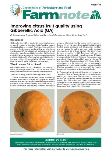 Improving citrus fruit quality using gibberellic acid - Department of ...