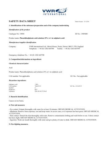 Phenoldisulphonic acid solution 25% w/v in sulphuric acid