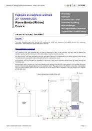 Explosion in a sulphuric acid tank 26th November 2005 Pierre ... - Aria