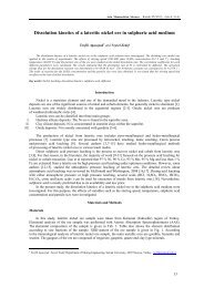 Dissolution kinetics of a lateritic nickel ore in sulphuric acid medium