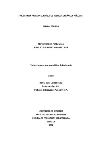 procedimientos para el manejo de residuos orgánicos avícolas