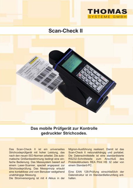 Aufbau Scan Check II (Page 1) - Thomas Systeme GmbH