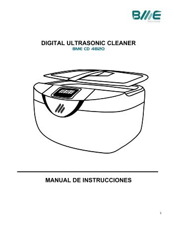 digital ultrasonic cleaner manual de instrucciones - BME
