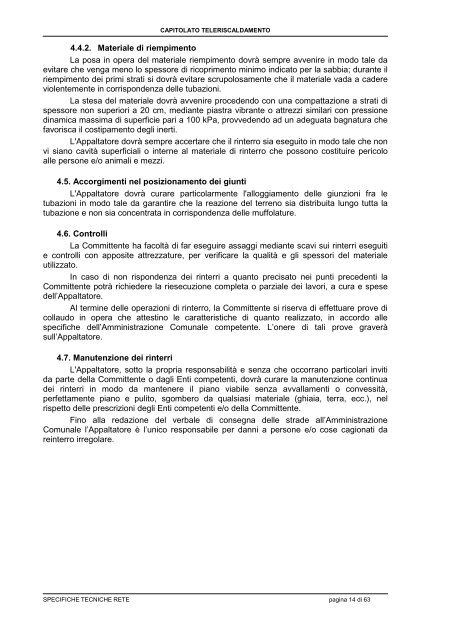 Capitolato tecnico Teleriscaldamento.pdf - Comune di Pomarance