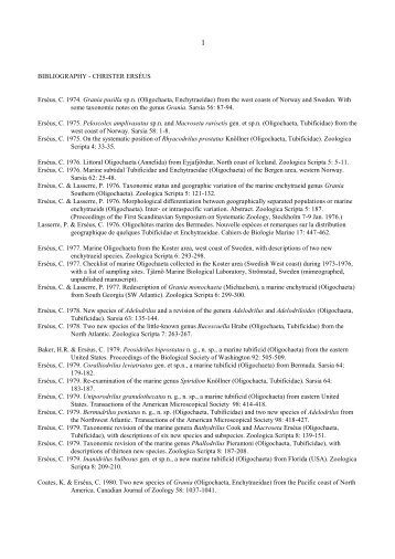 BIBLIOGRAPHY - CHRISTER ERSÉUS