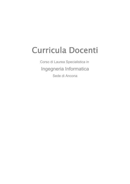 270 - Curriculum Docente (da Pubblicare con GUIDA) - Università ...