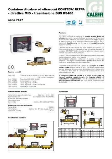 Contatore di calore ad ultrasuoni CONTECA® ULTRA ... - Caleffi