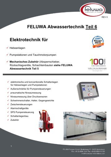 FELUWA Abwassertechnik Teil 6 Elektrotechnik für
