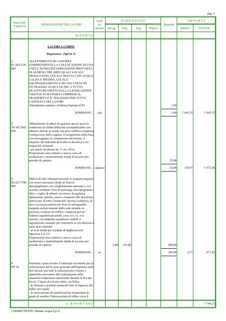 E4 A - Computo metrico estimativo.pdf - Mondo Acqua
