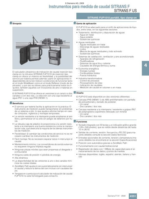 Instrumentos para medida de caudal SITRANS F - GRUP DAP