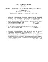 Tematica CLINICA I OBSTETRICA GINECOLOGIE – PROF UNIV ...