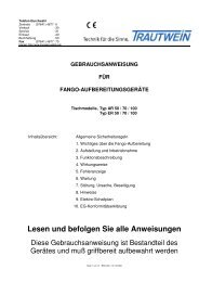 Bedienungsanleitung Fangoanlagen (PDF) - MTR
