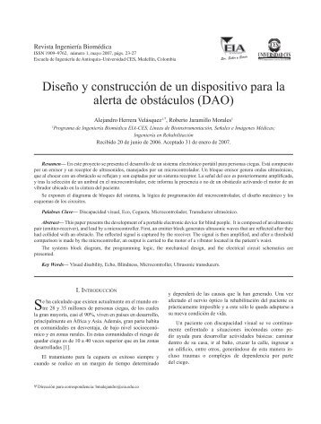 DAO - Revista Ingeniería Biomédica - Escuela de Ingeniería de ...