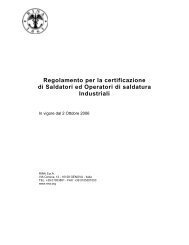 Regolamento per la certificazione di Saldatori ed Operatori di ... - RINA