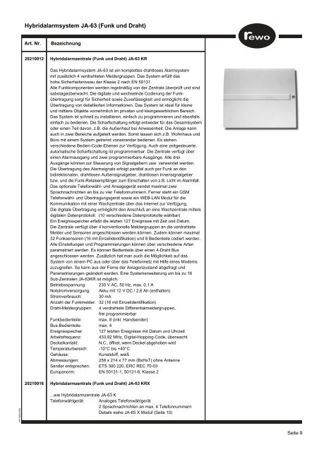 Produktkatalog Sicherheitstechnik für den Fachhandel www.rewo ...