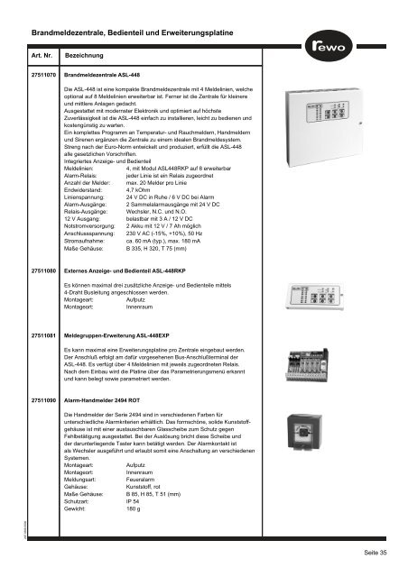 Produktkatalog Sicherheitstechnik für den Fachhandel www.rewo ...