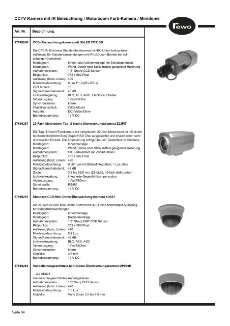 Produktkatalog Sicherheitstechnik für den Fachhandel www.rewo ...