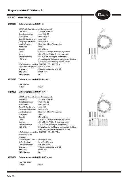 Produktkatalog Sicherheitstechnik für den Fachhandel www.rewo ...