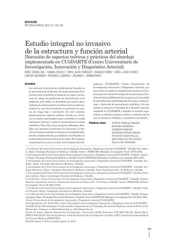 Estudio integral no invasivo de la estructura y función arterial