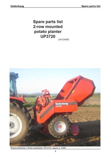 Spare parts list 2-row mounted potato planter UP3720 - TKS AS